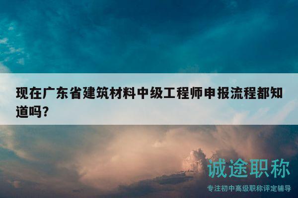 现在广东省建筑材料中级工程师申报流程都知道吗？