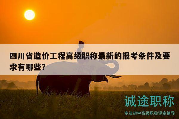 四川省造价工程高级职称最新的报考条件及要求有哪些？