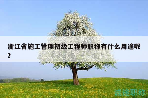 浙江省施工管理初级工程师职称有什么用途呢？