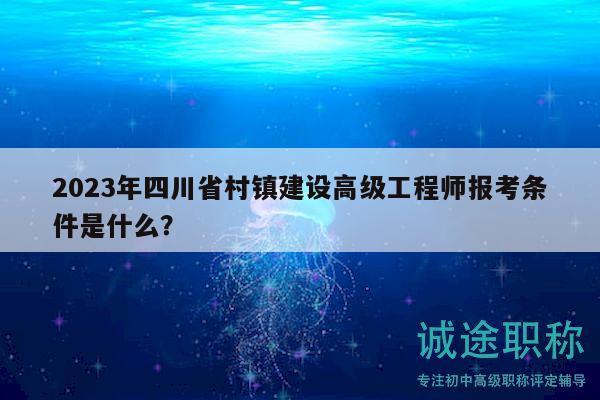 2023年四川省村镇建设高级工程师报考条件是什么？