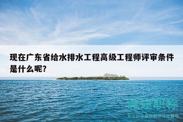 现在广东省给水排水工程高级工程师评审条件是什么呢？