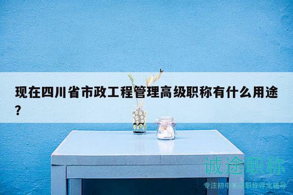 现在四川省市政工程管理高级职称有什么用途？
