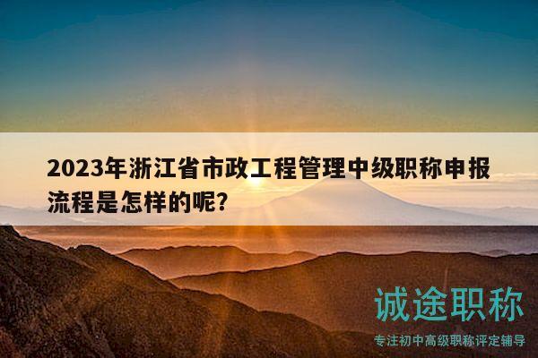 2023年浙江省市政工程管理中级职称申报流程是怎样的呢？
