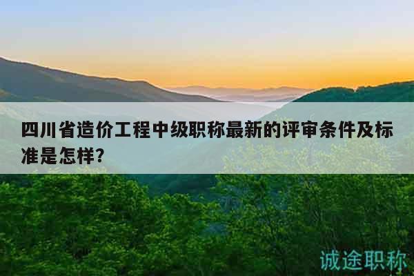 四川省造价工程中级职称最新的评审条件及标准是怎样？