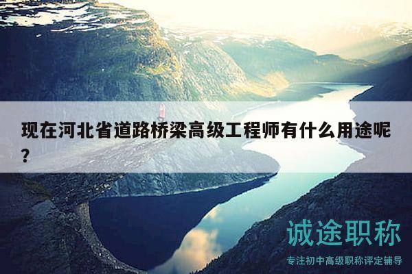 现在河北省道路桥梁高级工程师有什么用途呢？