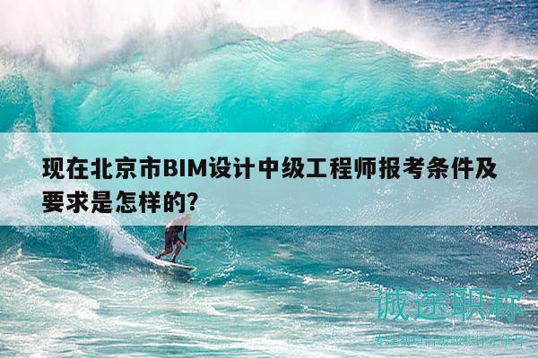现在北京市BIM设计中级工程师报考条件及要求是怎样的？