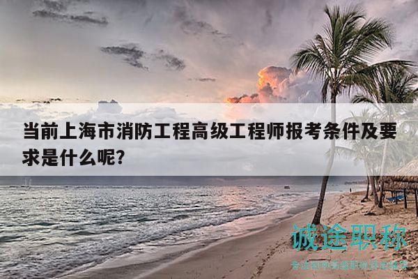 当前上海市消防工程高级工程师报考条件及要求是什么呢？