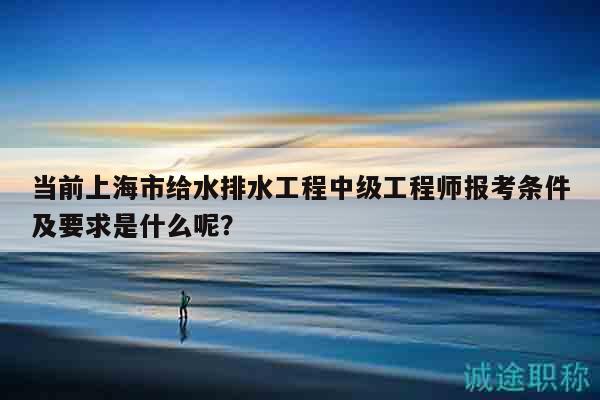 当前上海市给水排水工程中级工程师报考条件及要求是什么呢？