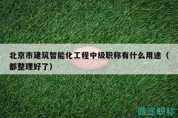 北京市建筑智能化工程中级职称有什么用途（都整理好了）