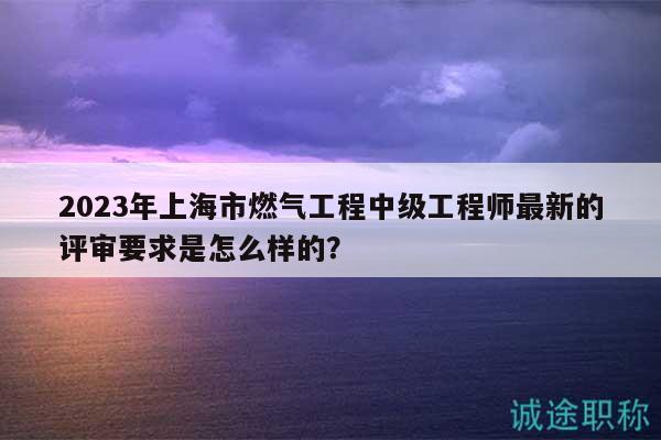2023年上海市燃气工程中级工程师最新的评审要求是怎么样的？