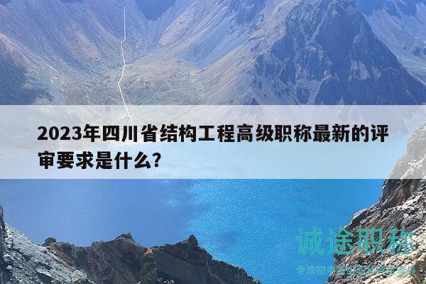2023年四川省结构工程高级职称最新的评审要求是什么？