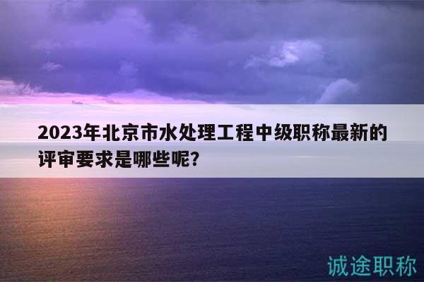 2023年北京市水处理工程中级职称最新的评审要求是哪些呢？