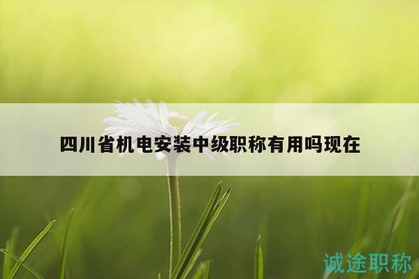 四川省机电安装中级职称有用吗现在