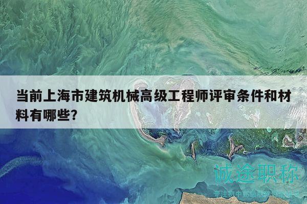 当前上海市建筑机械高级工程师评审条件和材料有哪些？
