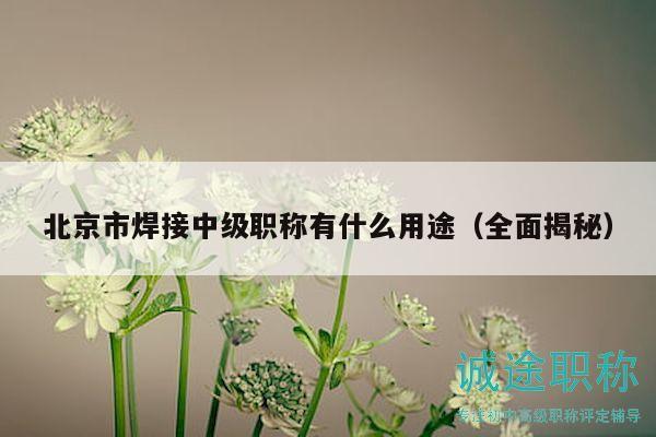 北京市焊接中级职称有什么用途（全面揭秘）