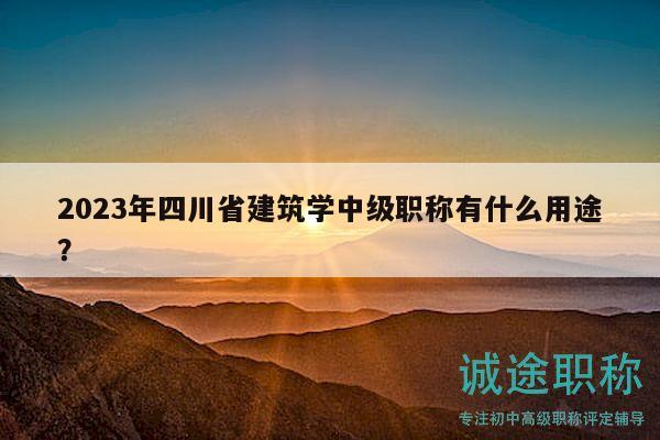 2023年四川省建筑学中级职称有什么用途？