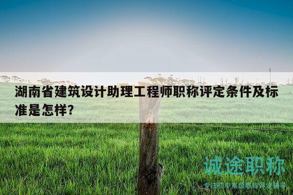 湖南省建筑设计助理工程师职称评定条件及标准是怎样？