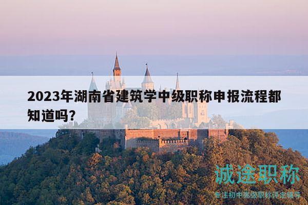 2023年湖南省建筑学中级职称申报流程都知道吗？