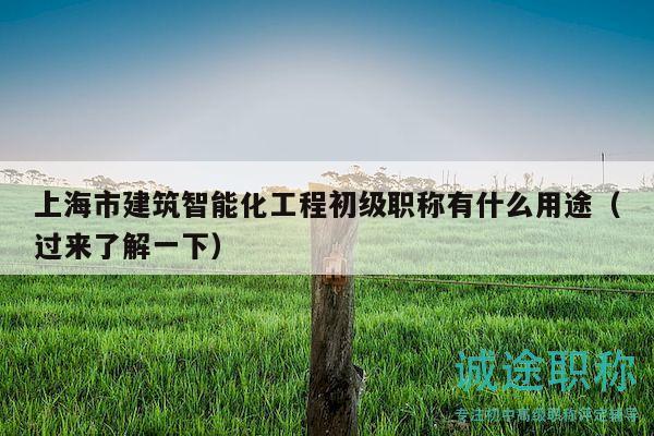 上海市建筑智能化工程初级职称有什么用途（过来了解一下）