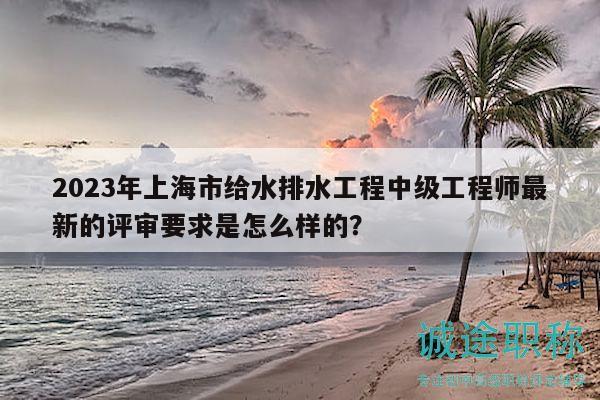 2023年上海市给水排水工程中级工程师最新的评审要求是怎么样的？