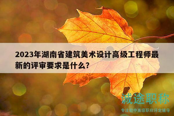 2023年湖南省建筑美术设计高级工程师最新的评审要求是什么？