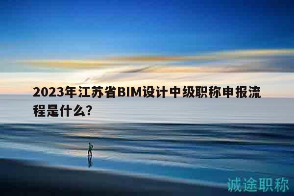 2023年江苏省BIM设计中级职称申报流程是什么？
