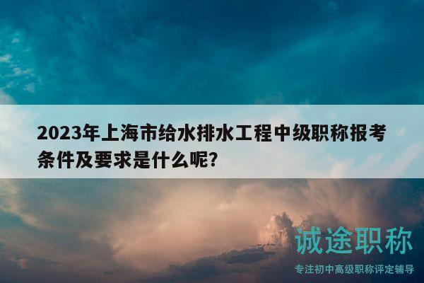 2023年上海市给水排水工程中级职称报考条件及要求是什么呢？