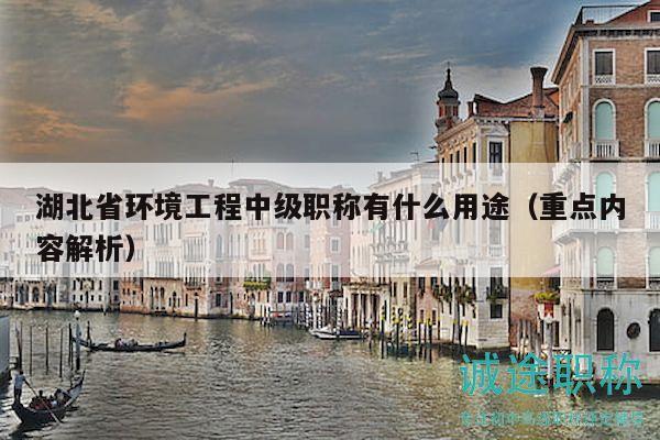 湖北省环境工程中级职称有什么用途（重点内容解析）