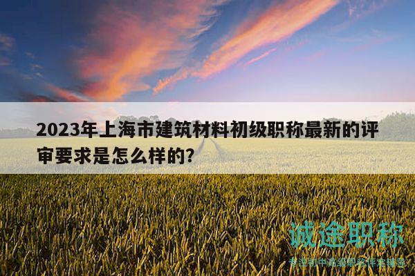 2023年上海市建筑材料初级职称最新的评审要求是怎么样的？