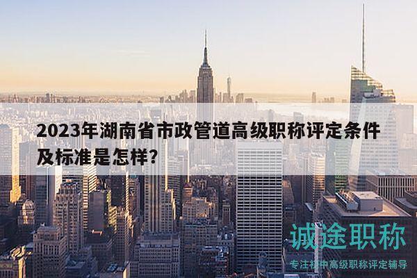 2023年湖南省市政管道高级职称评定条件及标准是怎样？