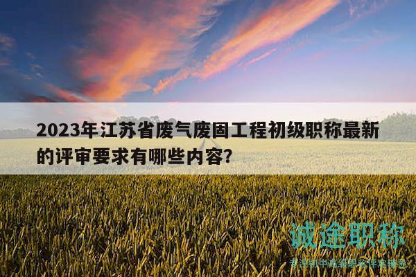 2023年江苏省废气废固工程初级职称最新的评审要求有哪些内容？