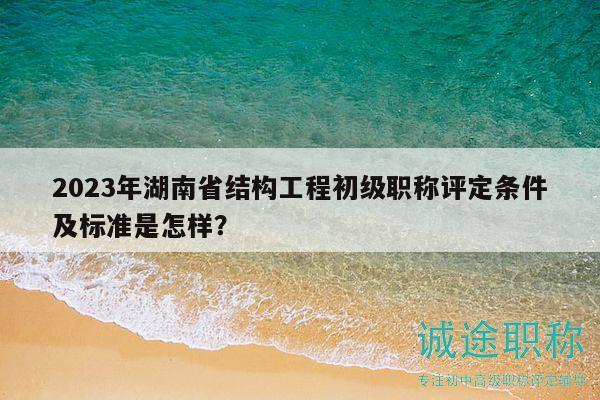 2023年湖南省结构工程初级职称评定条件及标准是怎样？