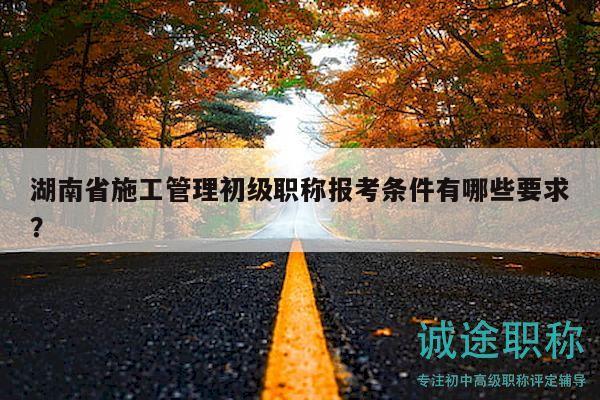 湖南省施工管理初级职称报考条件有哪些要求？