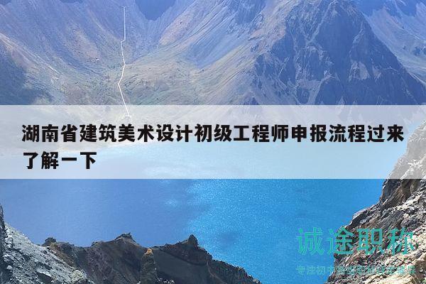 湖南省建筑美术设计初级工程师申报流程过来了解一下