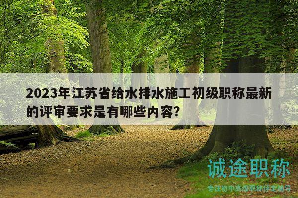 2023年江苏省给水排水施工初级职称最新的评审要求是有哪些内容？