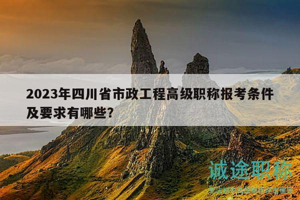 2023年四川省市政工程高级职称报考条件及要求有哪些？