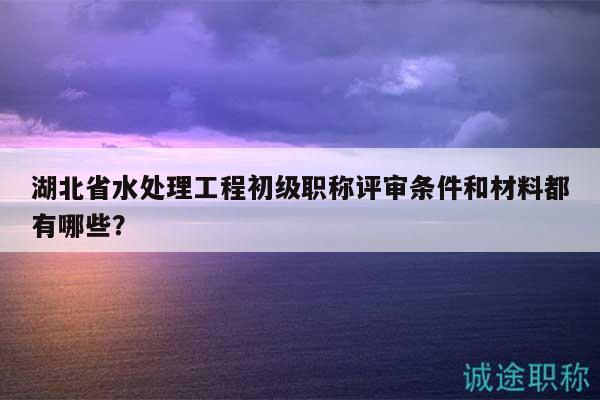 湖北省水处理工程初级职称评审条件和材料都有哪些？