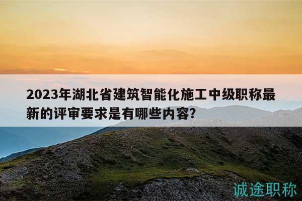 2023年湖北省建筑智能化施工中级职称最新的评审要求是有哪些内容？