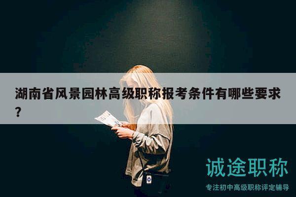 湖南省风景园林高级职称报考条件有哪些要求？