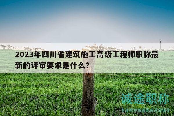 2023年四川省建筑施工高级工程师职称最新的评审要求是什么？