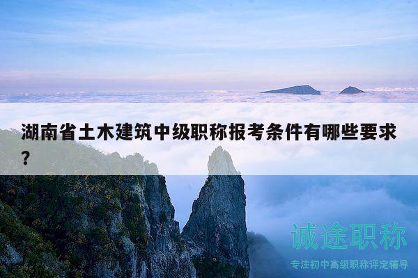 湖南省土木建筑中级职称报考条件有哪些要求？