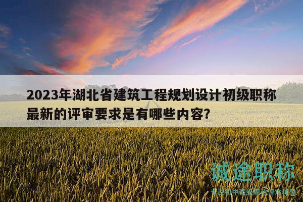 2023年湖北省建筑工程规划设计初级职称最新的评审要求是有哪些内容？