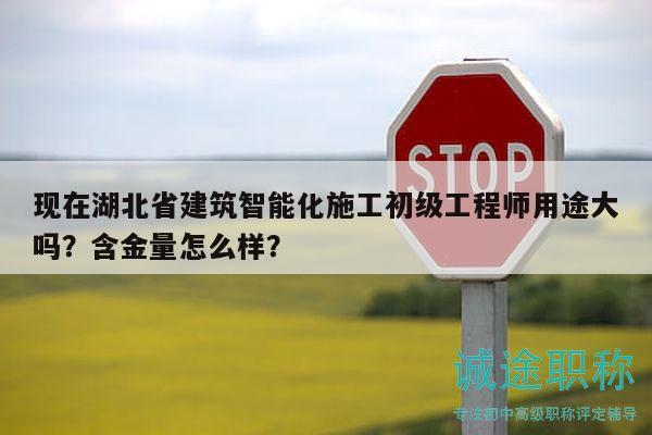 现在湖北省建筑智能化施工初级工程师用途大吗？含金量怎么样？