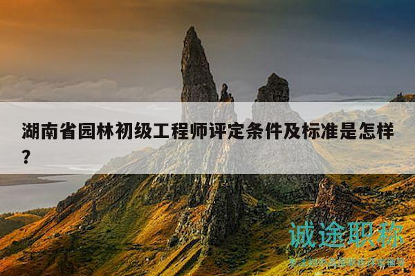 湖南省园林初级工程师评定条件及标准是怎样？