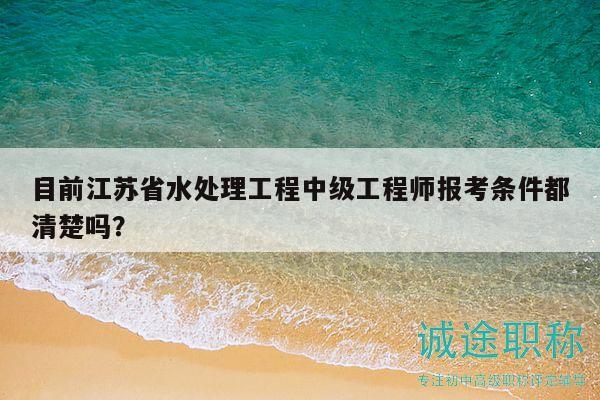 目前江苏省水处理工程中级工程师报考条件都清楚吗？