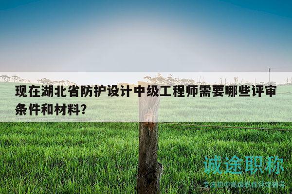 现在湖北省防护设计中级工程师需要哪些评审条件和材料？
