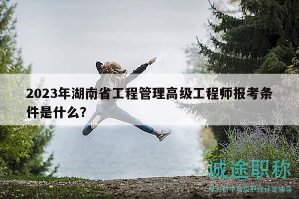 2023年湖南省工程管理高级工程师报考条件是什么？