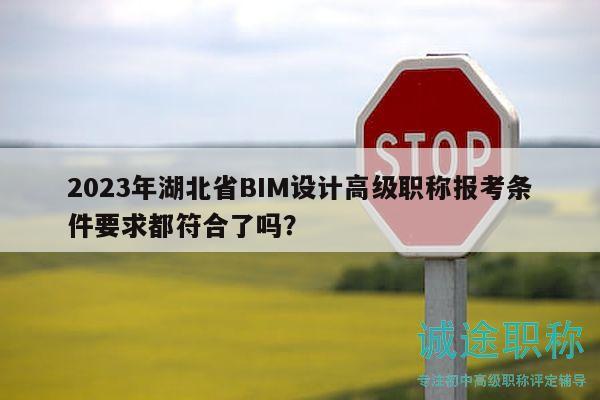 2023年湖北省BIM设计高级职称报考条件要求都符合了吗？