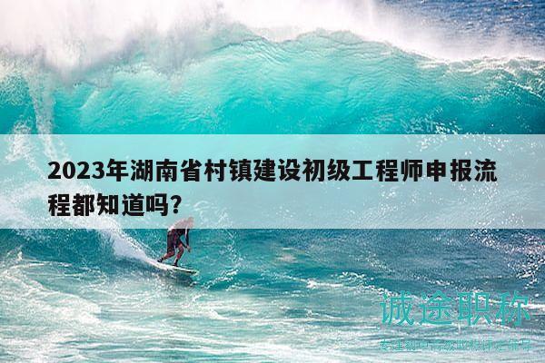2023年湖南省村镇建设初级工程师申报流程都知道吗？