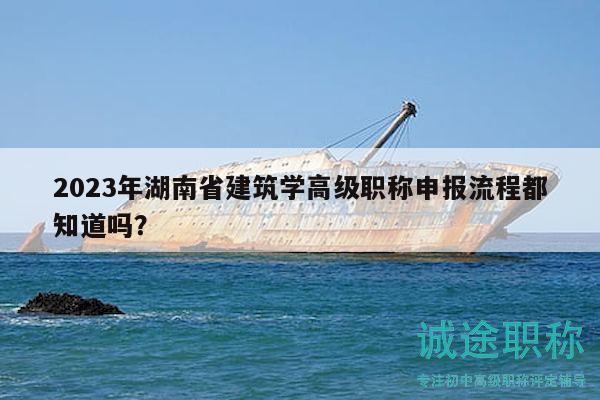 2023年湖南省建筑学高级职称申报流程都知道吗？